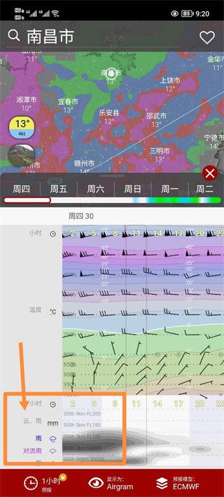 Windy怎么看云层高度