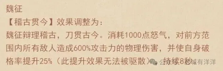 这城有良田魏征阵容全面加强
